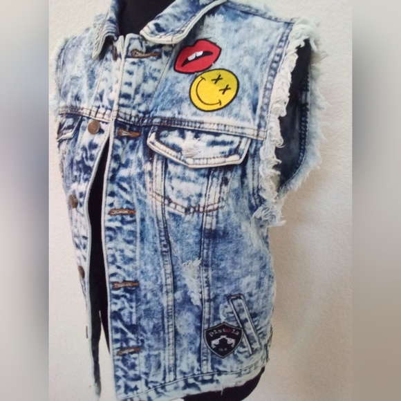 Punk Rock Denim Vest! - Picture 2 of 6